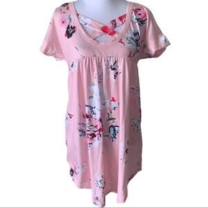 Criss Cross Floral Maternity Tunic Blouse